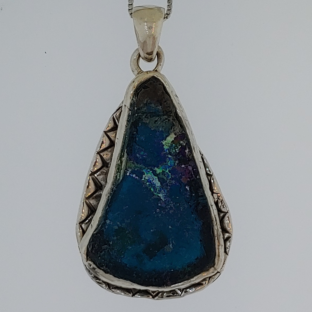 Sterling Silver Roman Glass One of a Kind Necklace